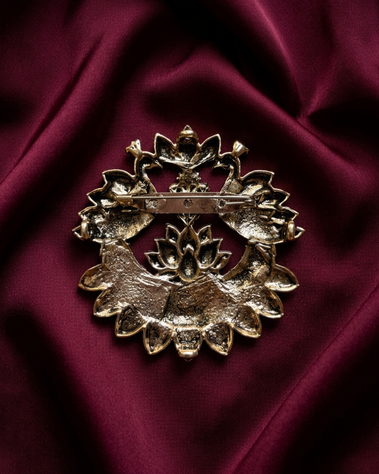 Imperial Lotus Peacock Brooch