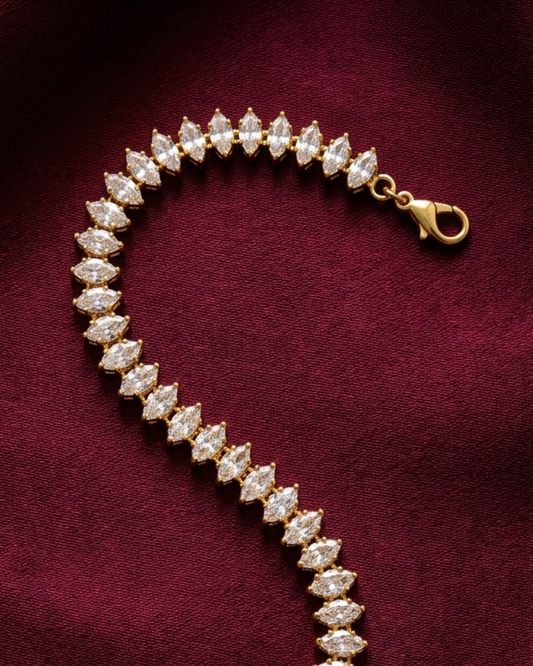 Ethereal Marquise AAA American Diamond Tennis Bracelet
