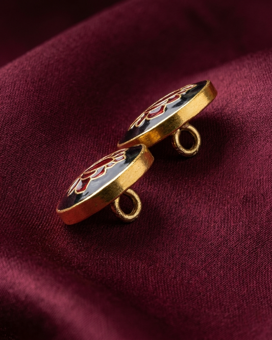 Padma Regal Meenakari Lotus Button Set