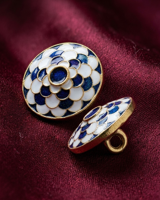 Royal Marwar Meenakari Scalloped Button Set