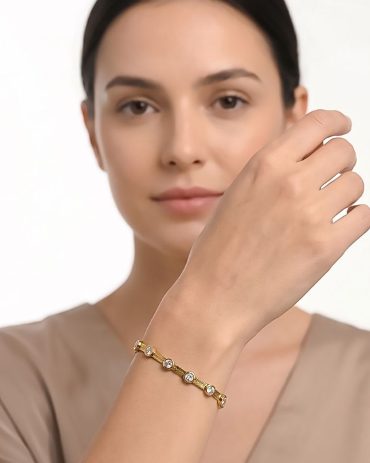 Lumière 18K Gold-Plated Stainless Steel Bracelet