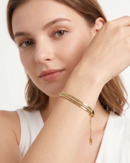 Solene 18K Gold-Plated Stainless Steel Bracelet