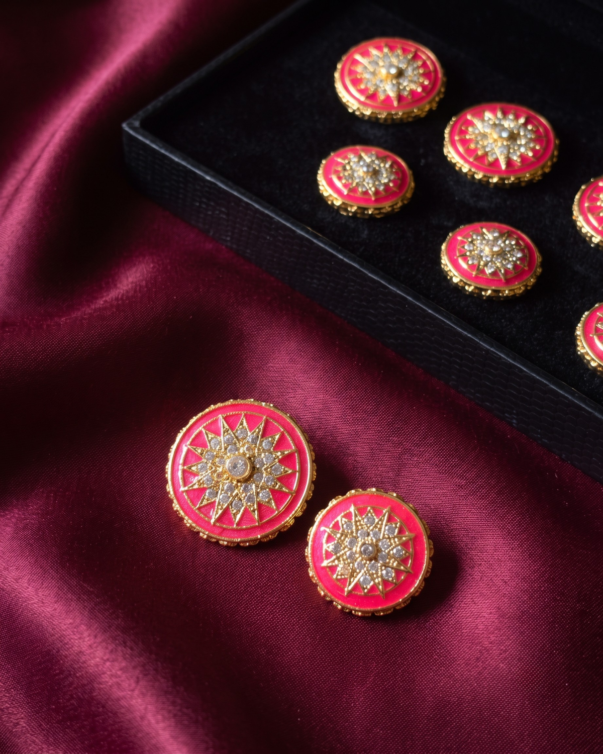 Noor-e-Kiran Meenakari Button Set