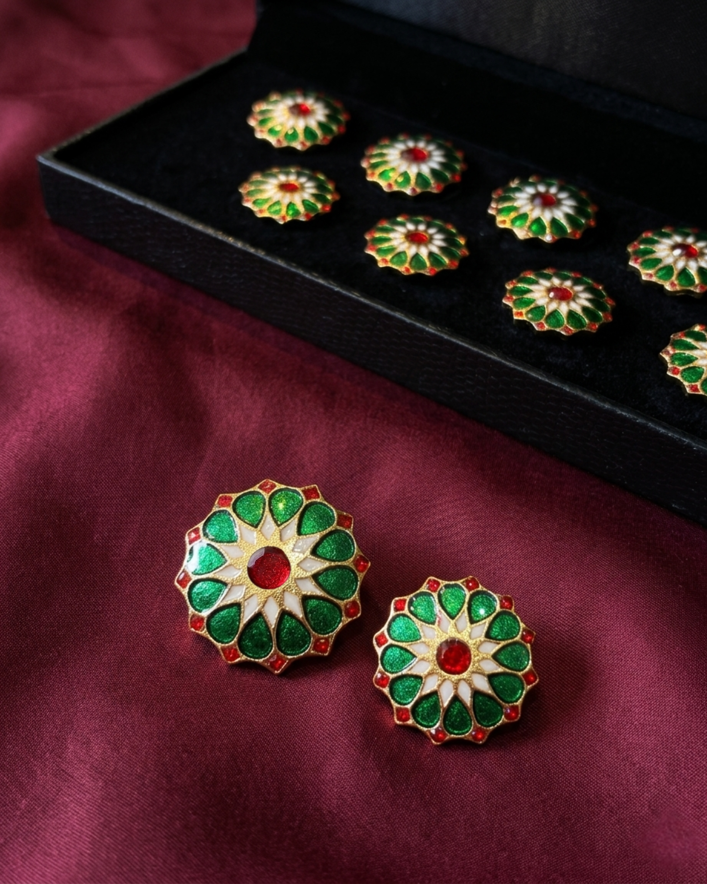 Bagh-e-Noor Meenakari Button Set