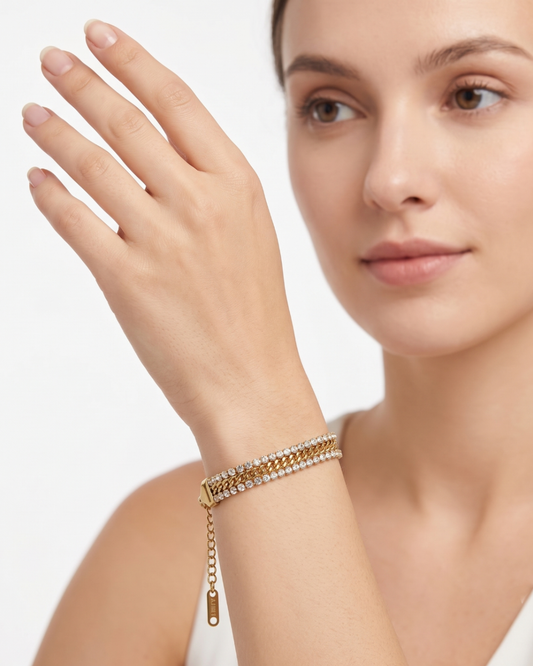 Starlight 18K Gold-Plated Stainless Steel Bracelet