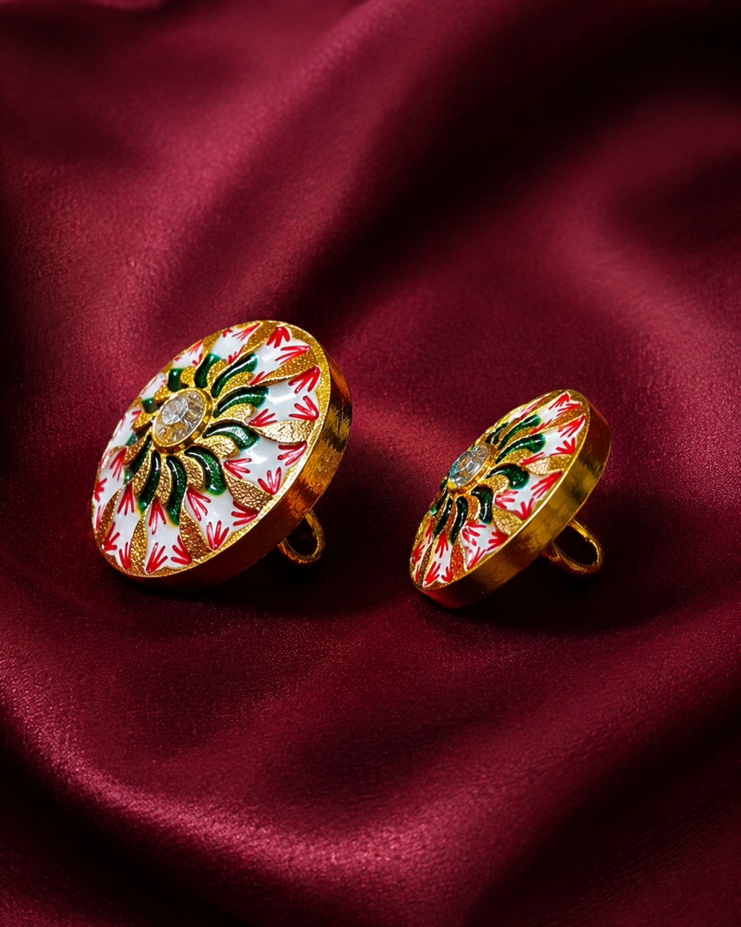 Festive Bloom Meenakari Button Set