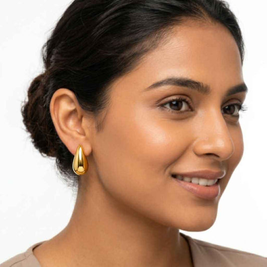 Classic 18K Gold-Plated Stainless Steel Earrings