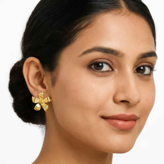 Siena Floral 18K Gold-Plated Stainless Steel Earrings