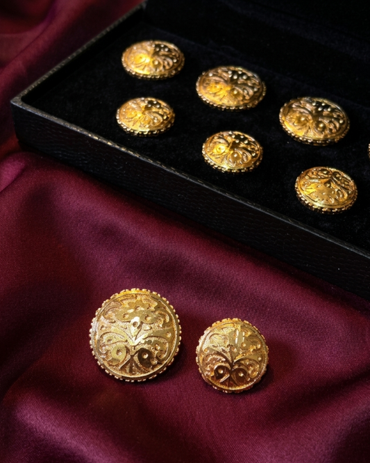 Filigree Gold Meenakari Button Set
