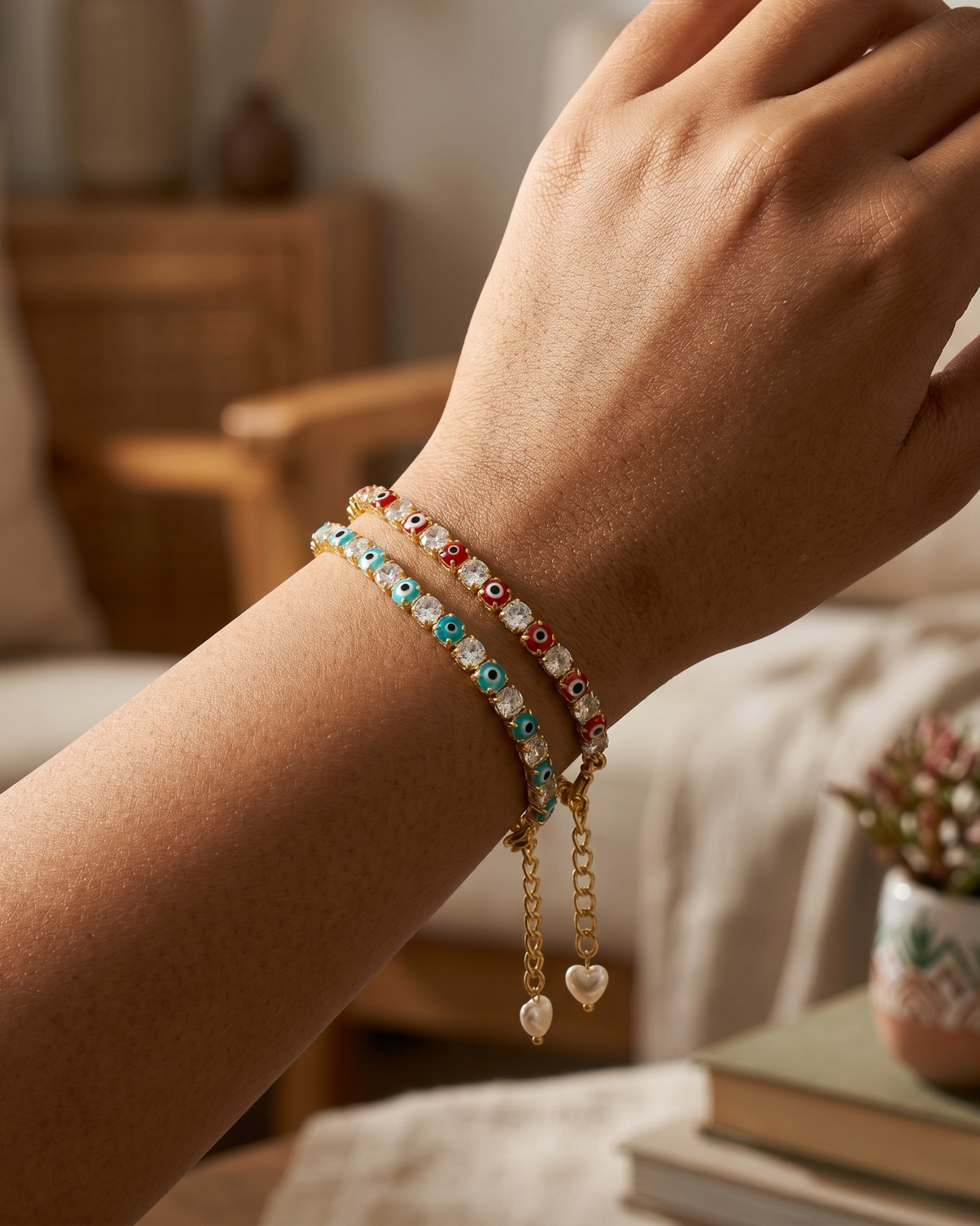The Celestial Flame Evil Eye Tennis Bracelet Set