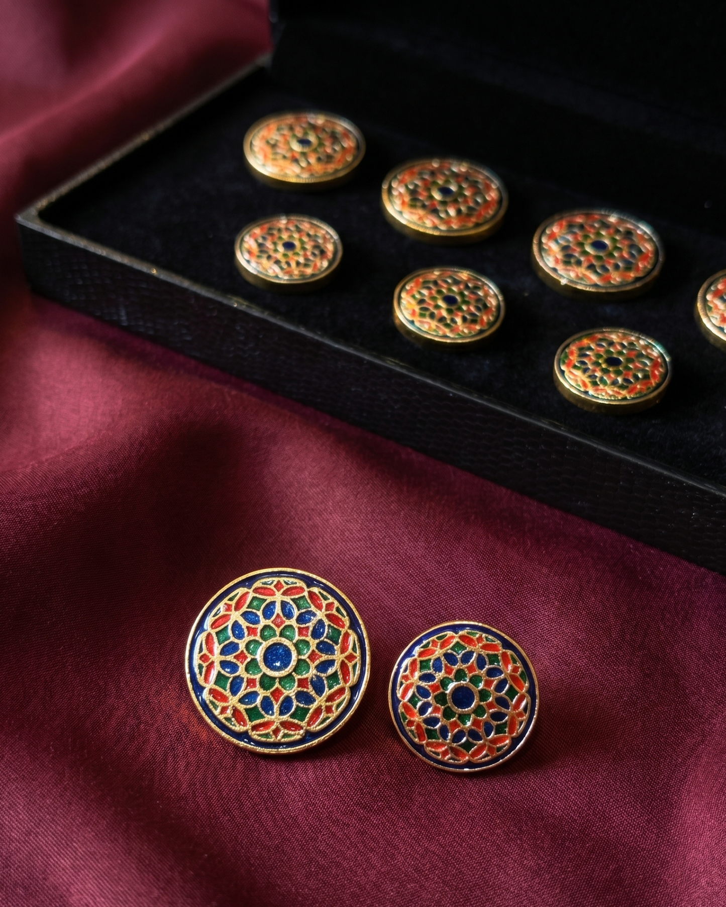 Jaipur Mandala Meenakari Button Set