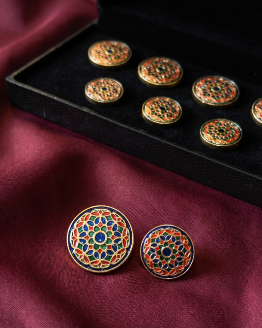 Jaipur Mandala Meenakari Button Set