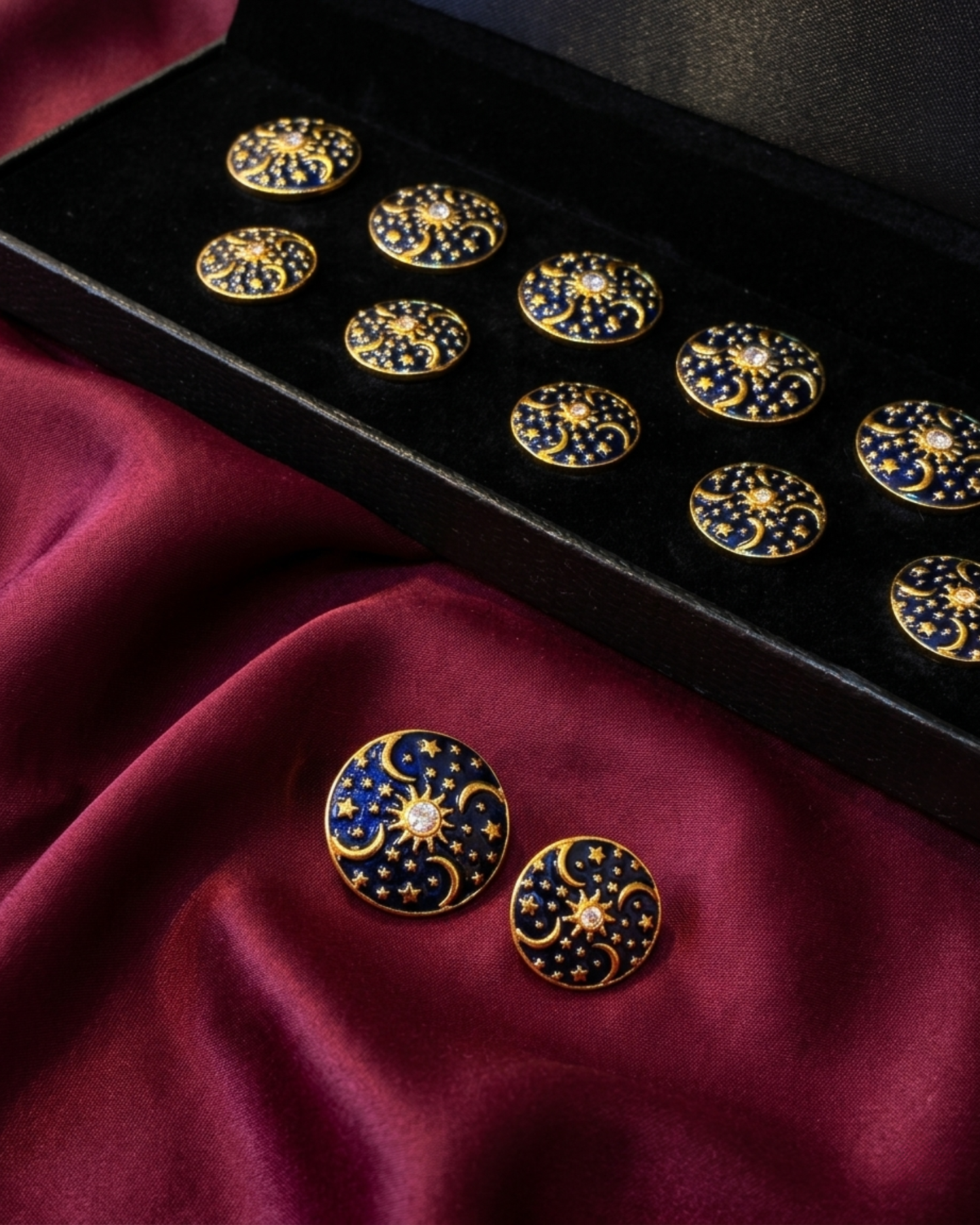 Midnight Galaxy Meenakari Button Set