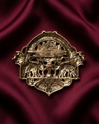 Rajwada Elephant Lotus Brooch