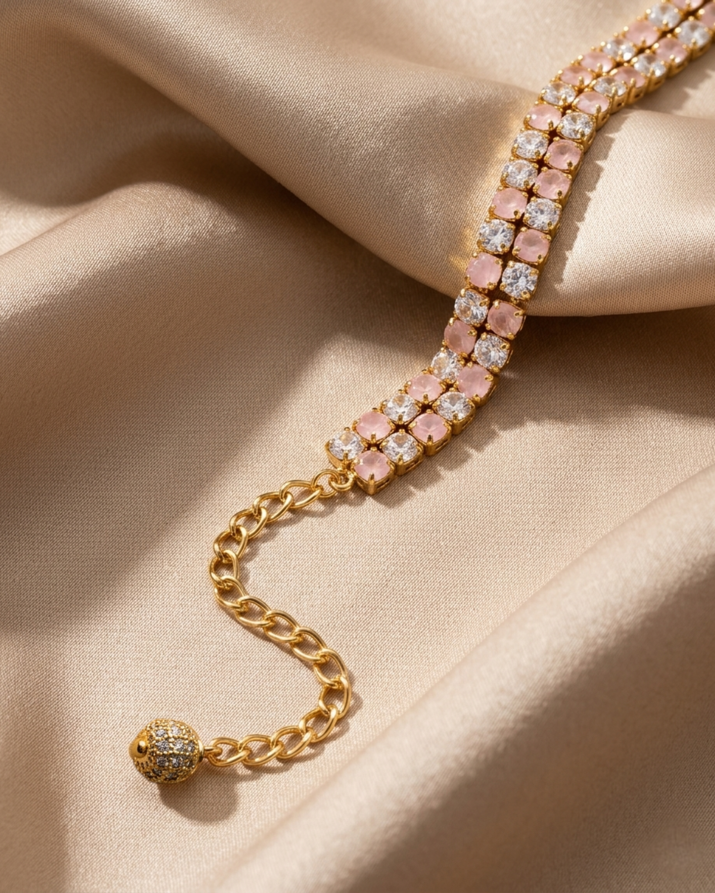 Rosé Dream AAA American Diamond Tennis Bracelet