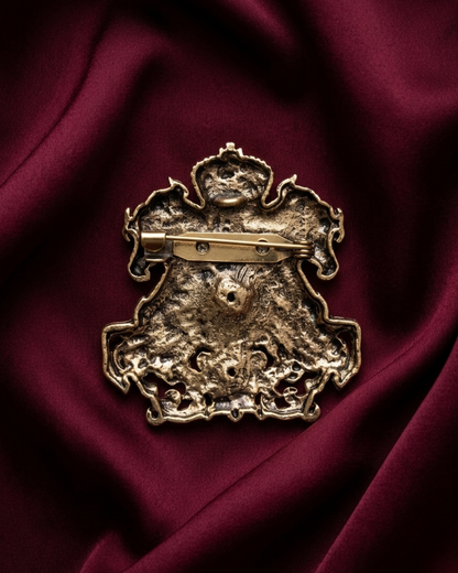 Stallion & Crown Ruby-Red Brooch