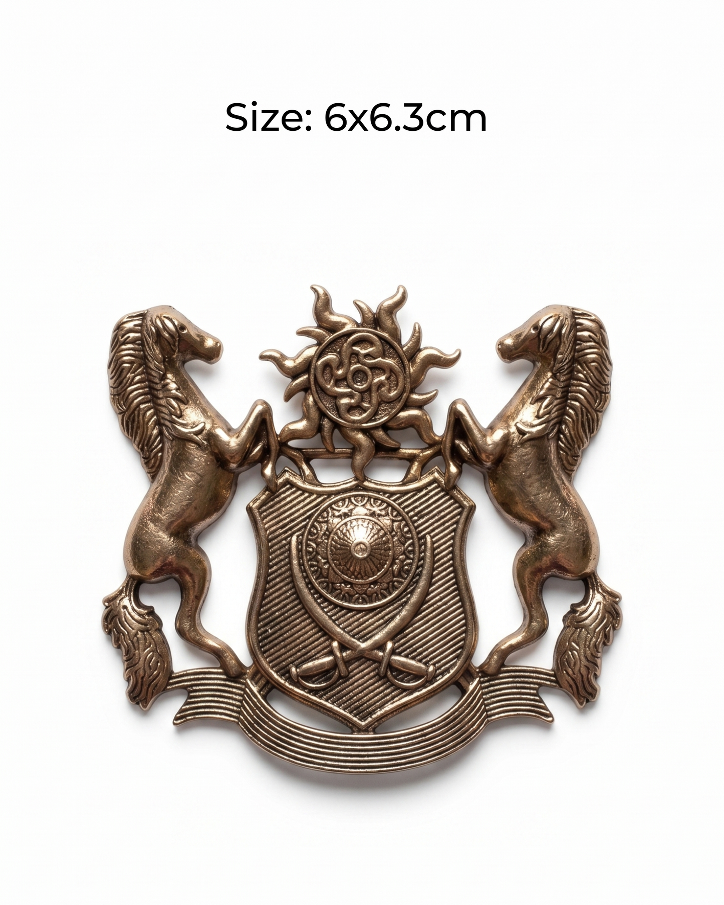 Horse Shield Heritage Brass Brooch
