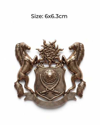 Horse Shield Heritage Brass Brooch