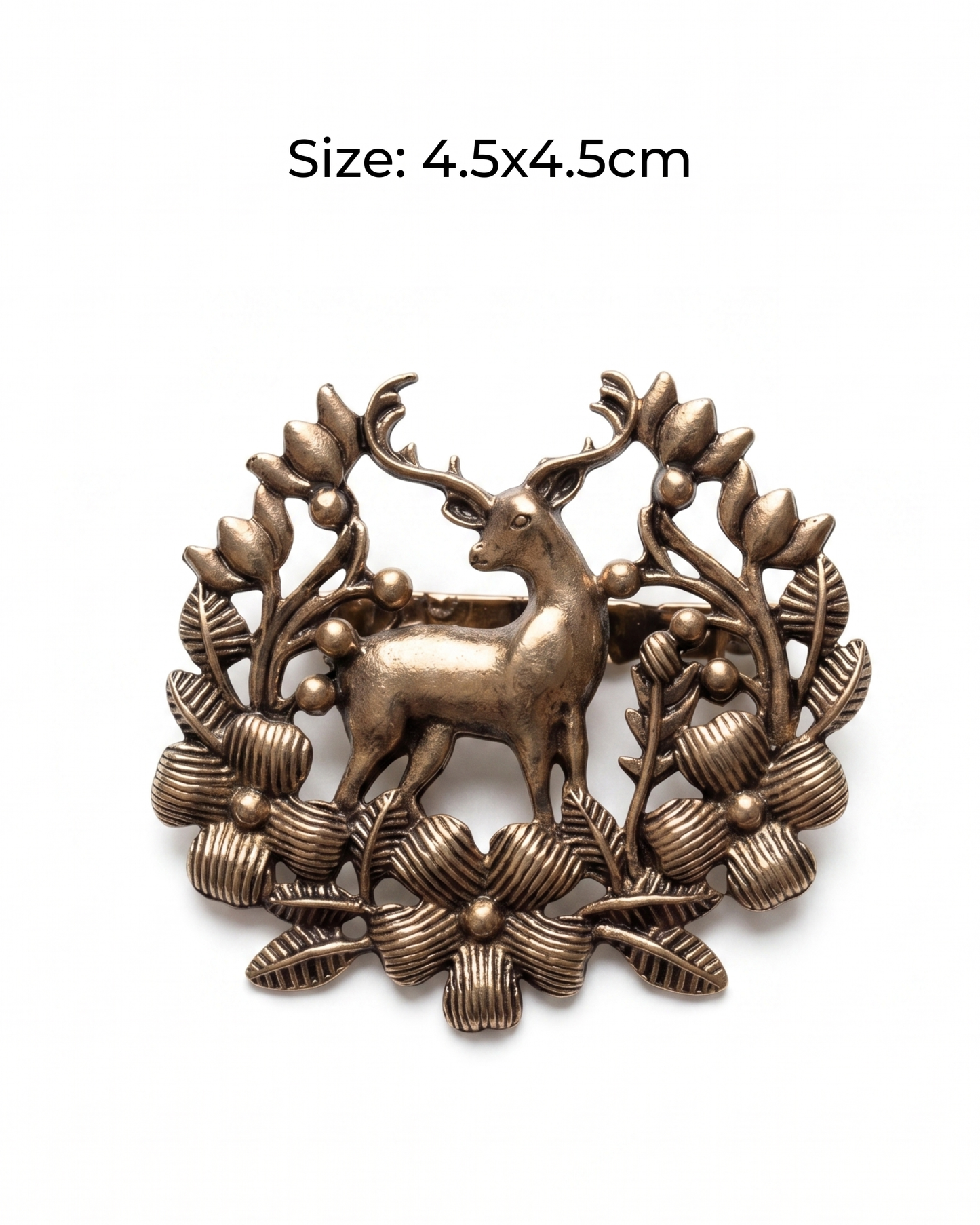 Antler Wreath Brass Brooch