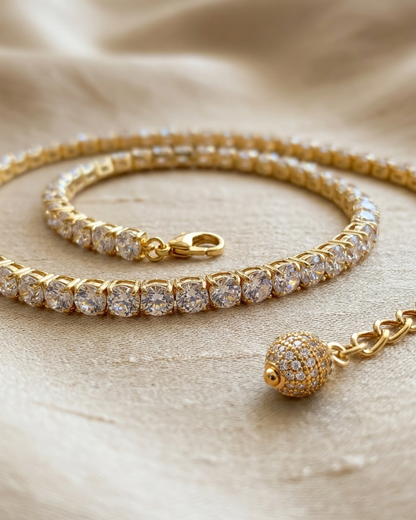 The Diana Sparkle AAA American Diamond Tennis Necklace