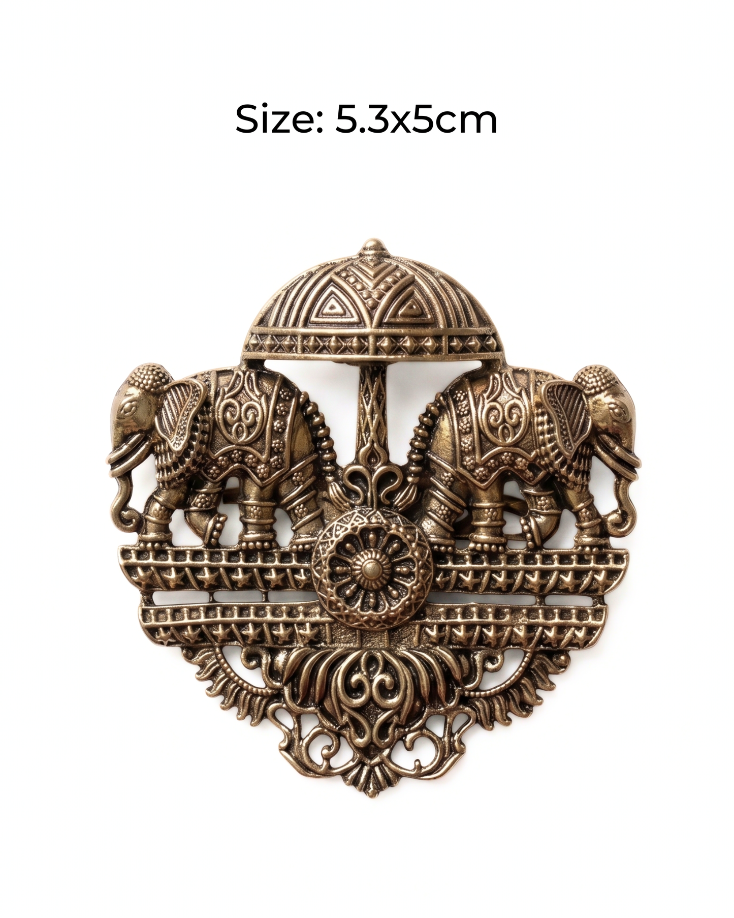 Antique Elephant Heritage Brass Brooch