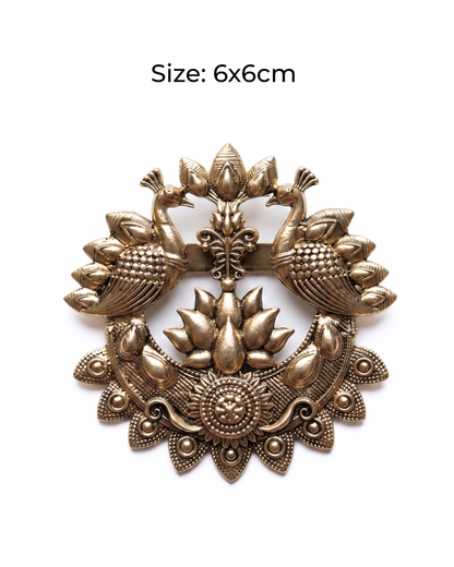 Imperial Lotus Peacock Brass Brooch