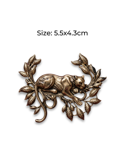 Midnight Panther Brass Brooch