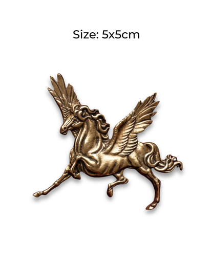 Pegasus Winged Brass Brooch