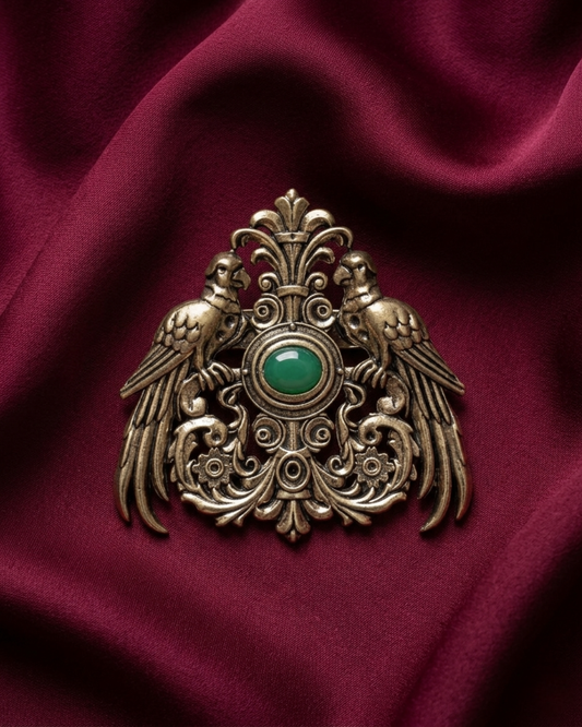 Emerald Parrot Statement Brooch