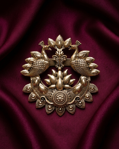 Imperial Lotus Peacock Brooch