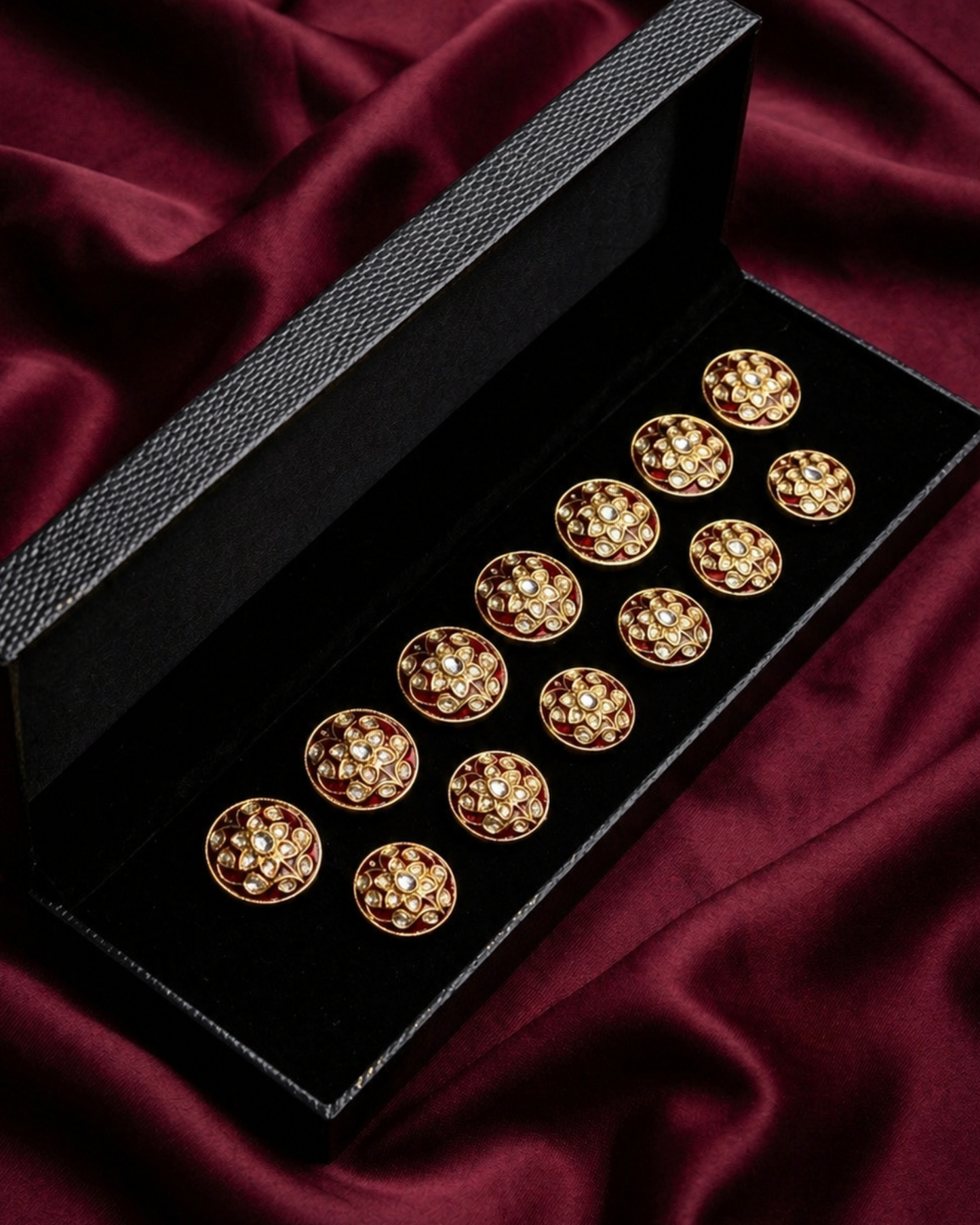 Gul-e-Ruby Meenakari Button Set