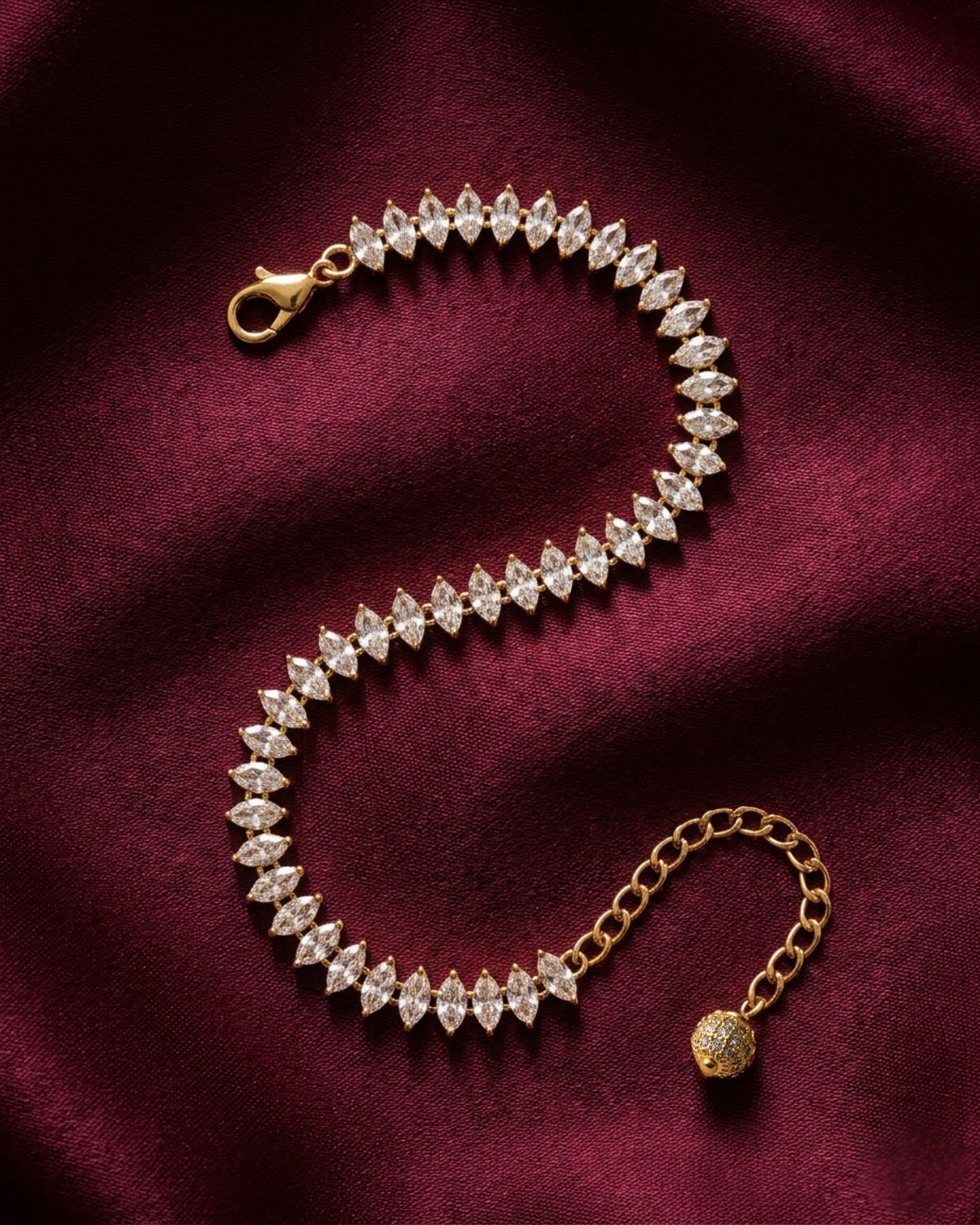 Ethereal Marquise AAA American Diamond Tennis Bracelet