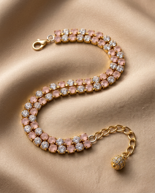 Rosé Dream AAA American Diamond Tennis Bracelet