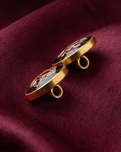 Padma Regal Meenakari Lotus Button Set