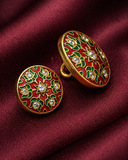 Udaipur Garden Meenakari Button Set