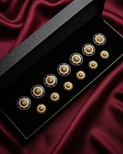 Sapphire Bloom Meenakari Button Set