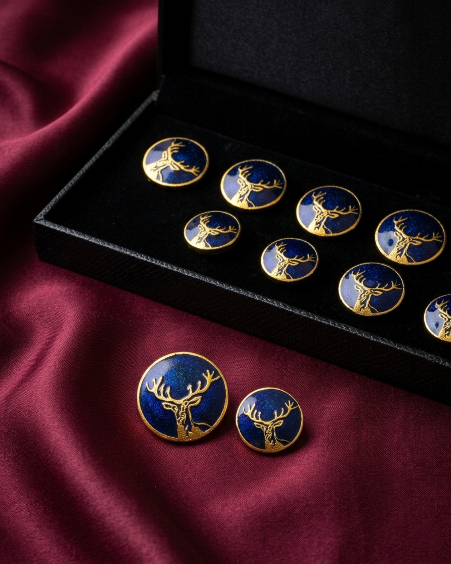 Barasingha Heritage Meenakari Button Set
