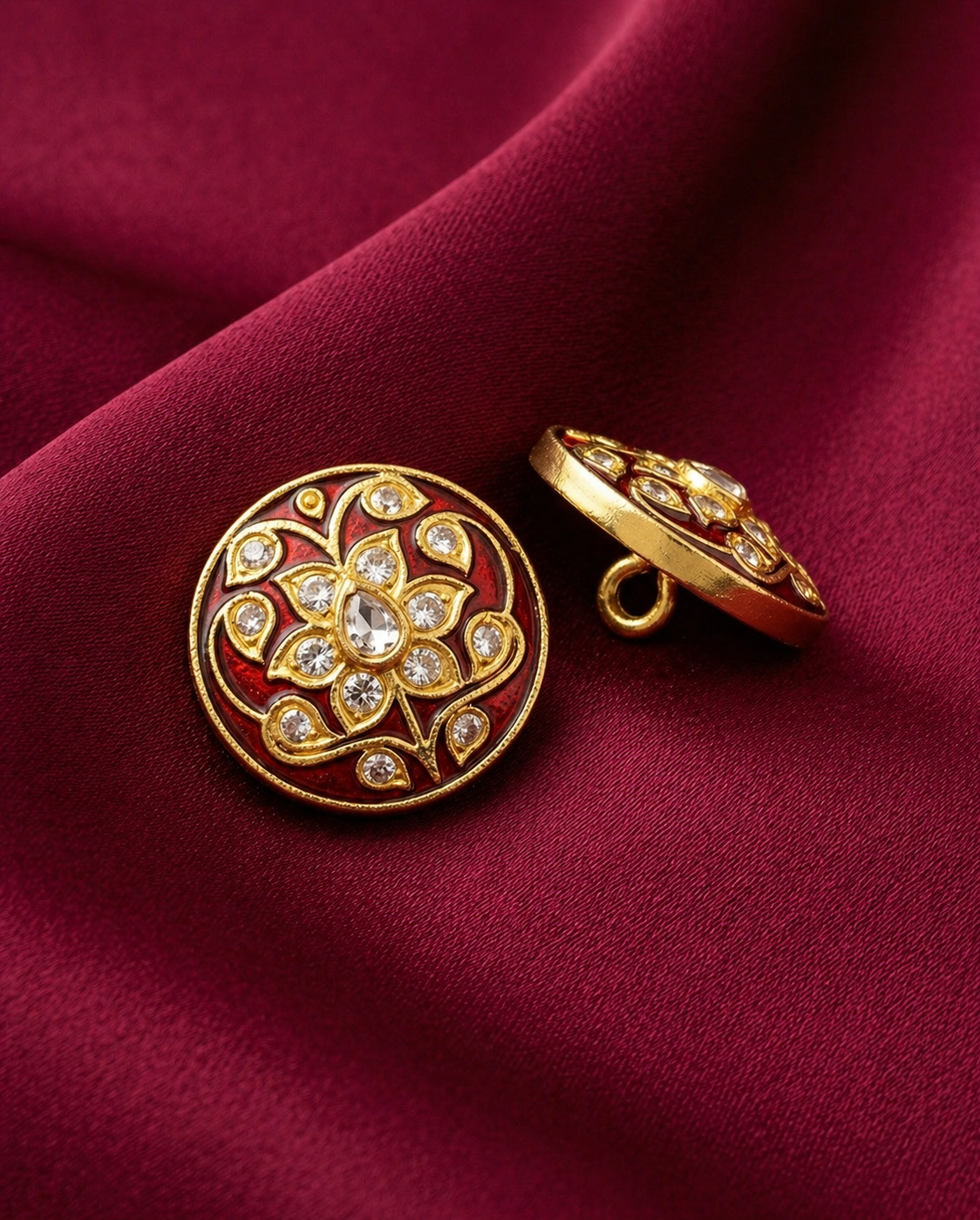 Gul-e-Ruby Meenakari Button Set