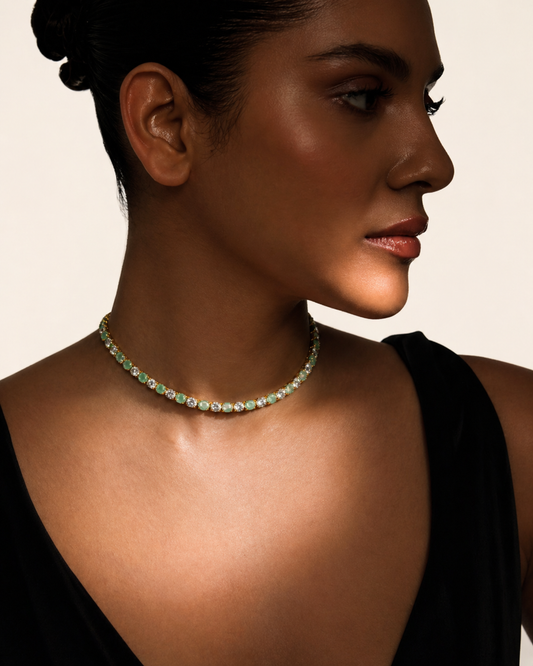 Mint Muse American Diamond Tennis Necklace