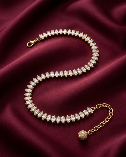 Ethereal Marquise AAA American Diamond Tennis Necklace