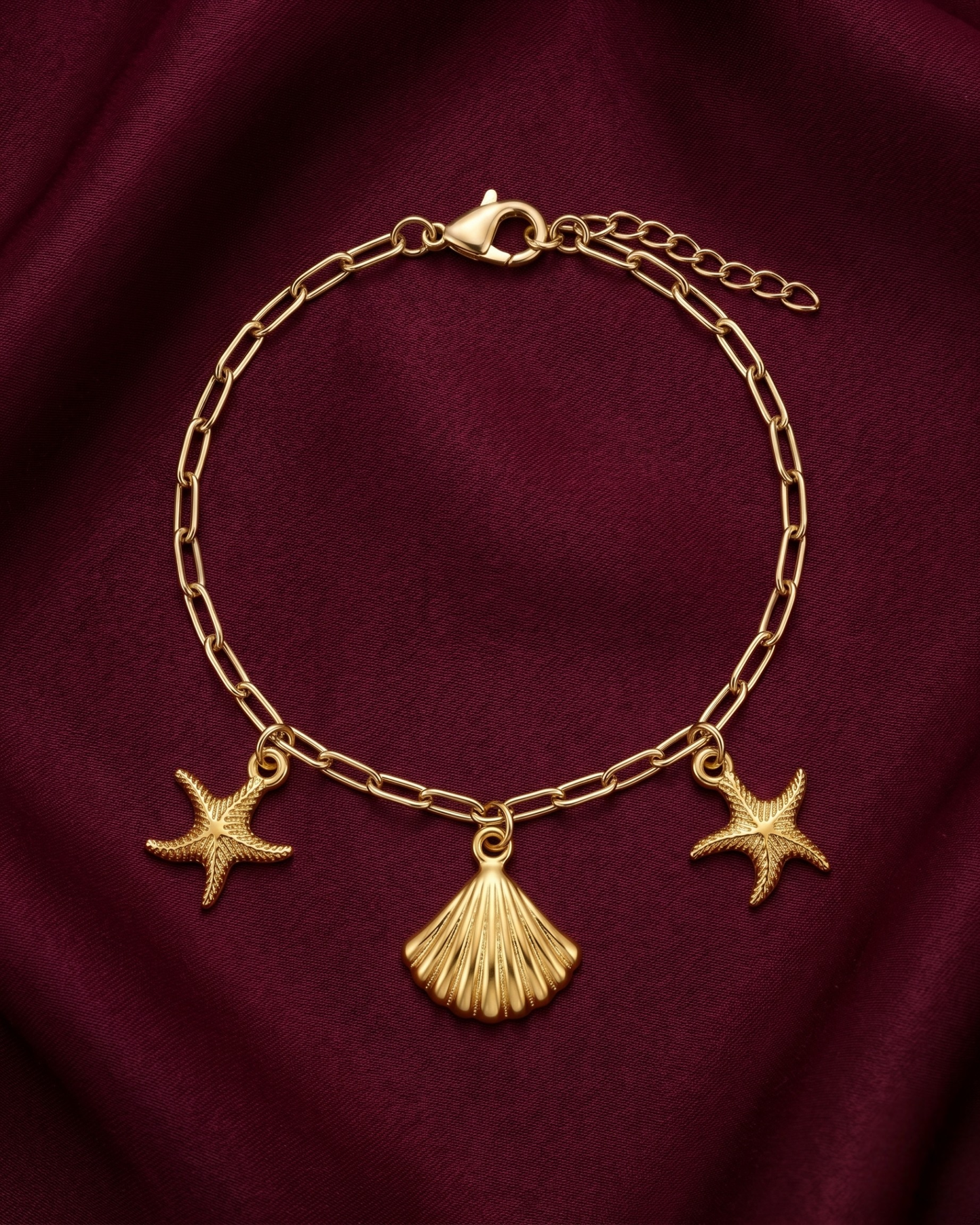 Cove Shell & Starfish Charm Bracelet