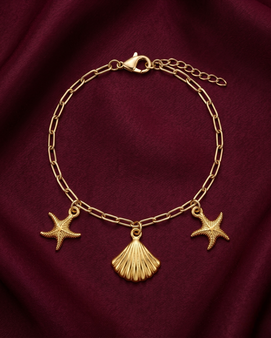 Cove Shell & Starfish Charm Bracelet