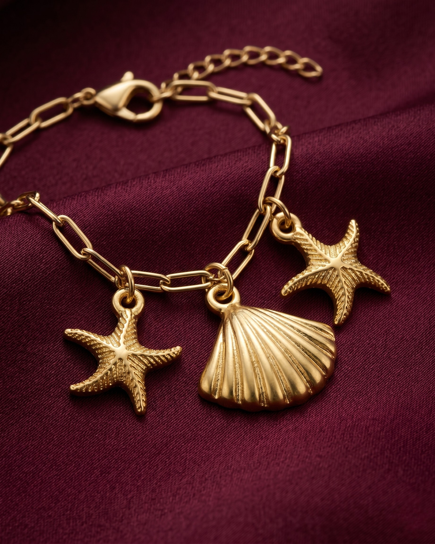 Cove Shell & Starfish Charm Bracelet