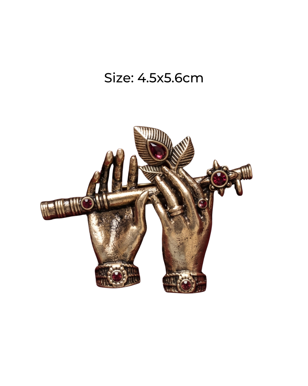 Krishna Flute Brass Brooch
