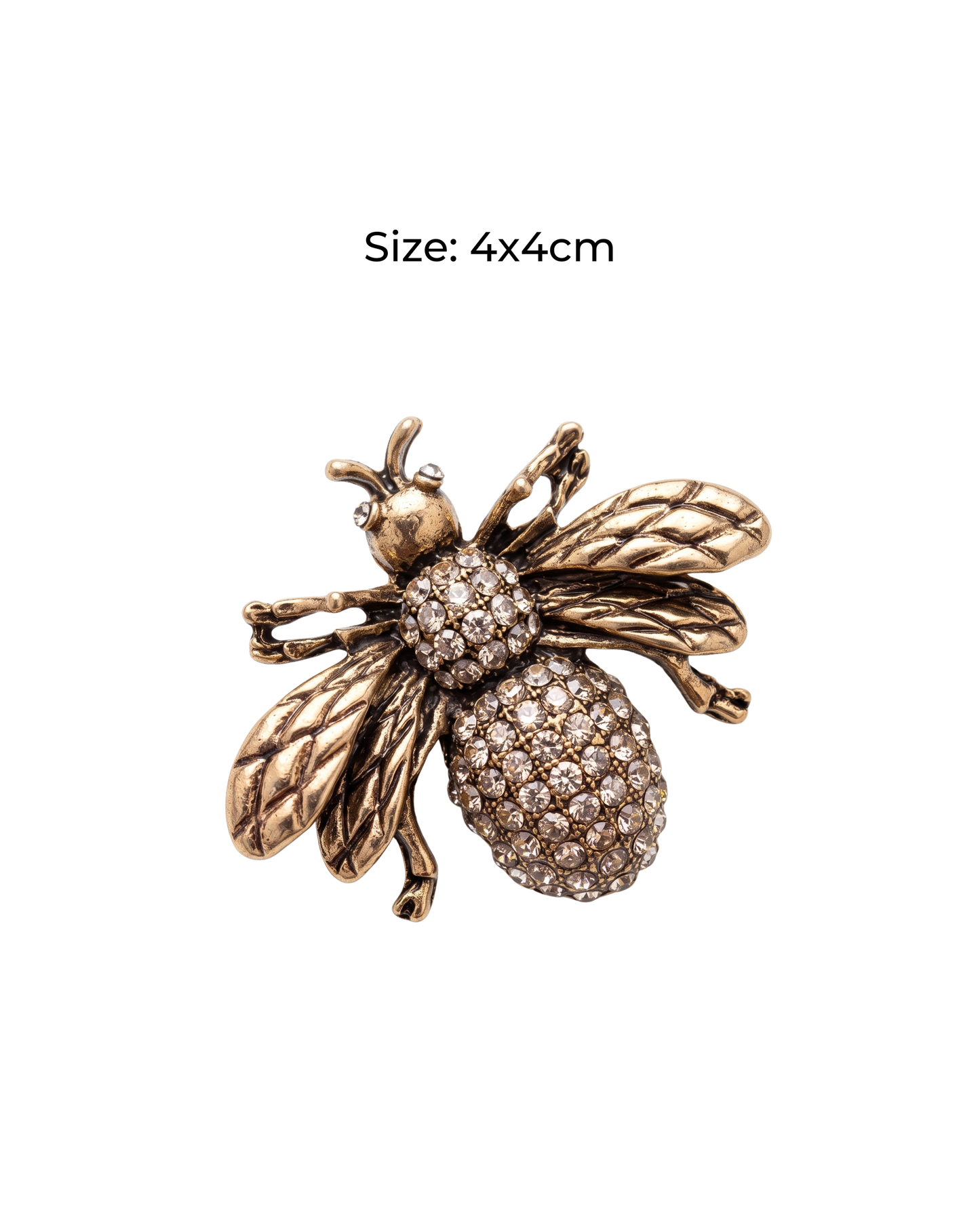 Amber Honeybee Brass Brooch