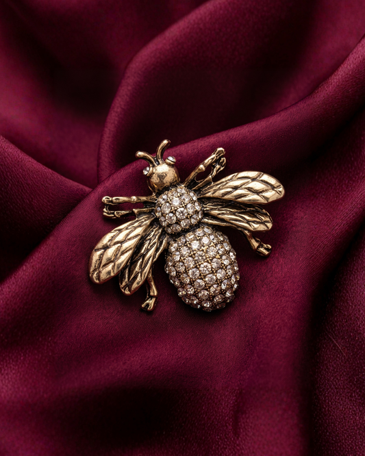 Amber Honeybee Brooch