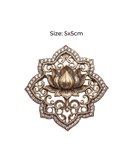 Lotus Antique Brass Brooch