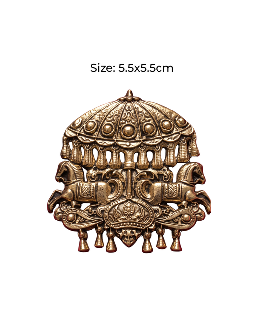 Royal Chariot Brass Brooch
