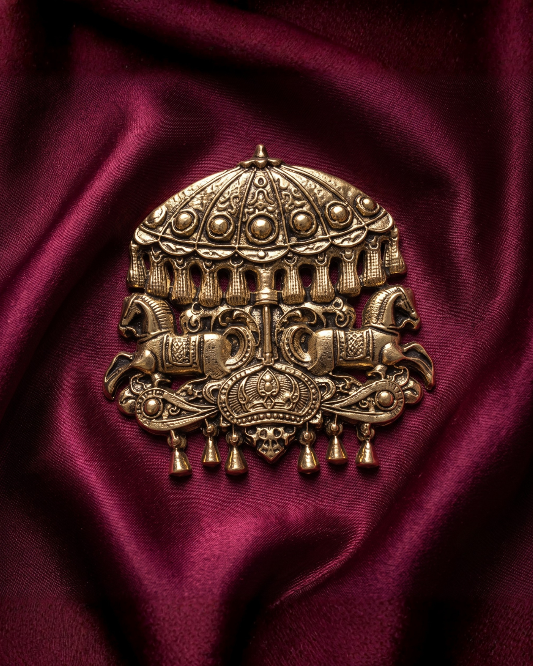 Royal Chariot Brass Brooch