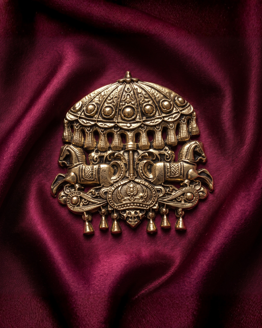 Royal Chariot Brass Brooch